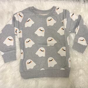 Halloween Crewneck Sweatshirt Smiling Happy Ghosts Monica + Andy Organic Sz 5T